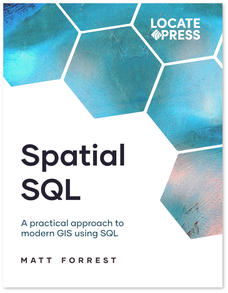 Matt's new 430 page Spatial SQL book covers everything you need to know about spatial database concepts and functionality.